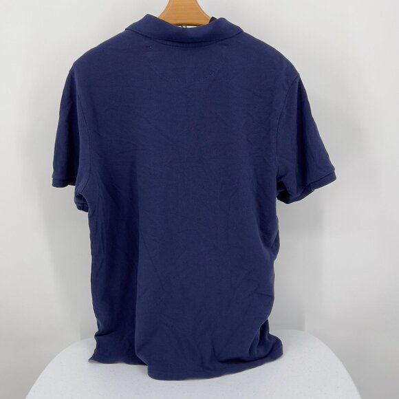 Vineyard Vines Mens Polo Shirt L Large 100% Cotton Solid Blue Red Logo Short Sle - Picture 3 of 7